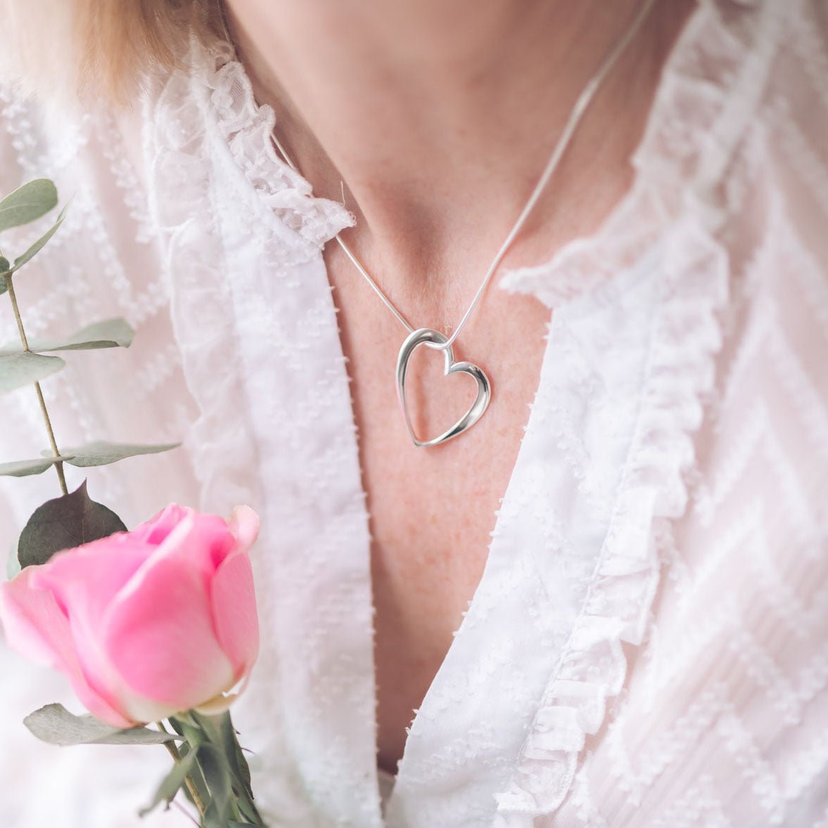 Esme Silver Heart Pendant Necklace - Pendants