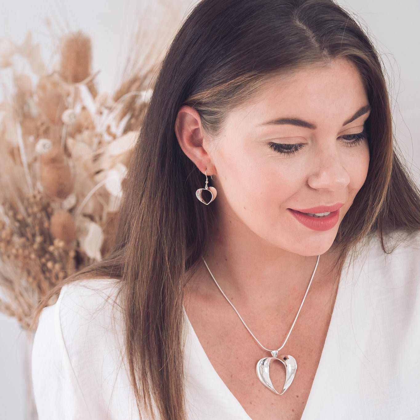 Florence Silver Heart Pendant Necklace - Pendants