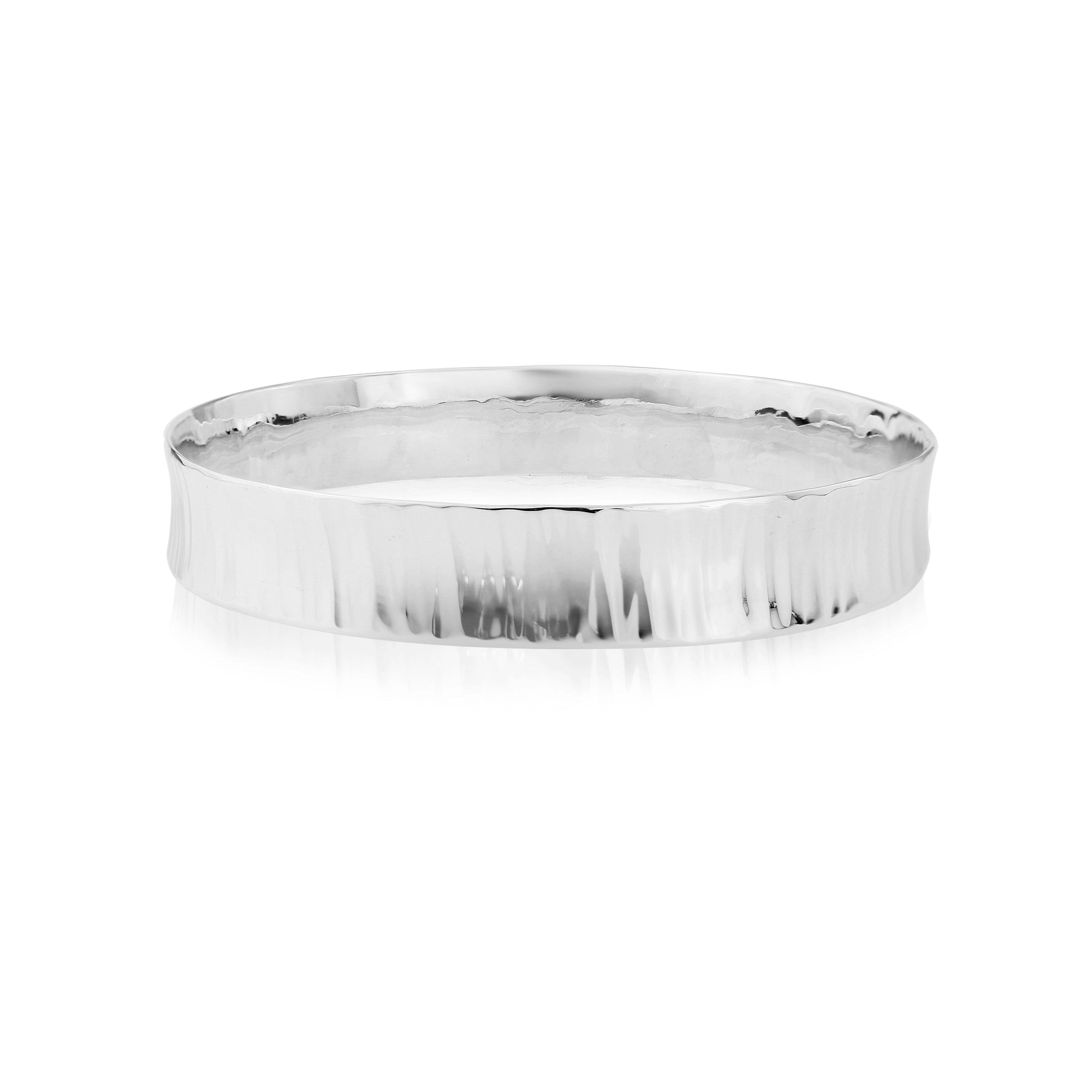 Handmade Hammered Silver Jules Bangle 12 mm in Thickness