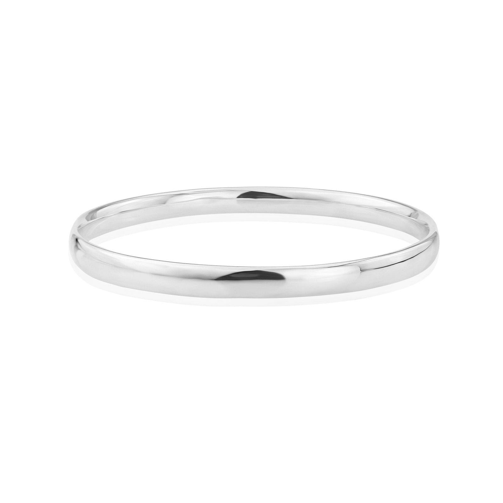Classic Oval Silver Bangle | Solid 925 Silver