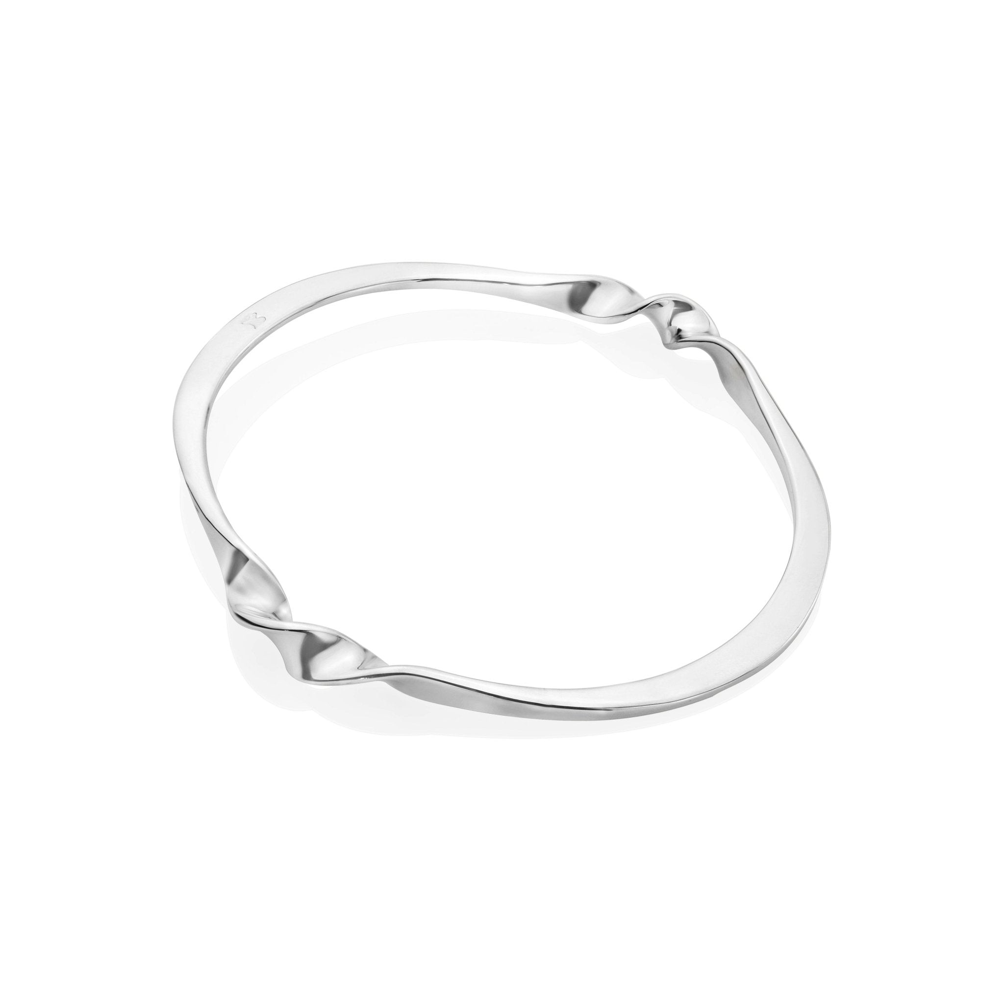 Pencil Twist Silver Bangle - Bangles