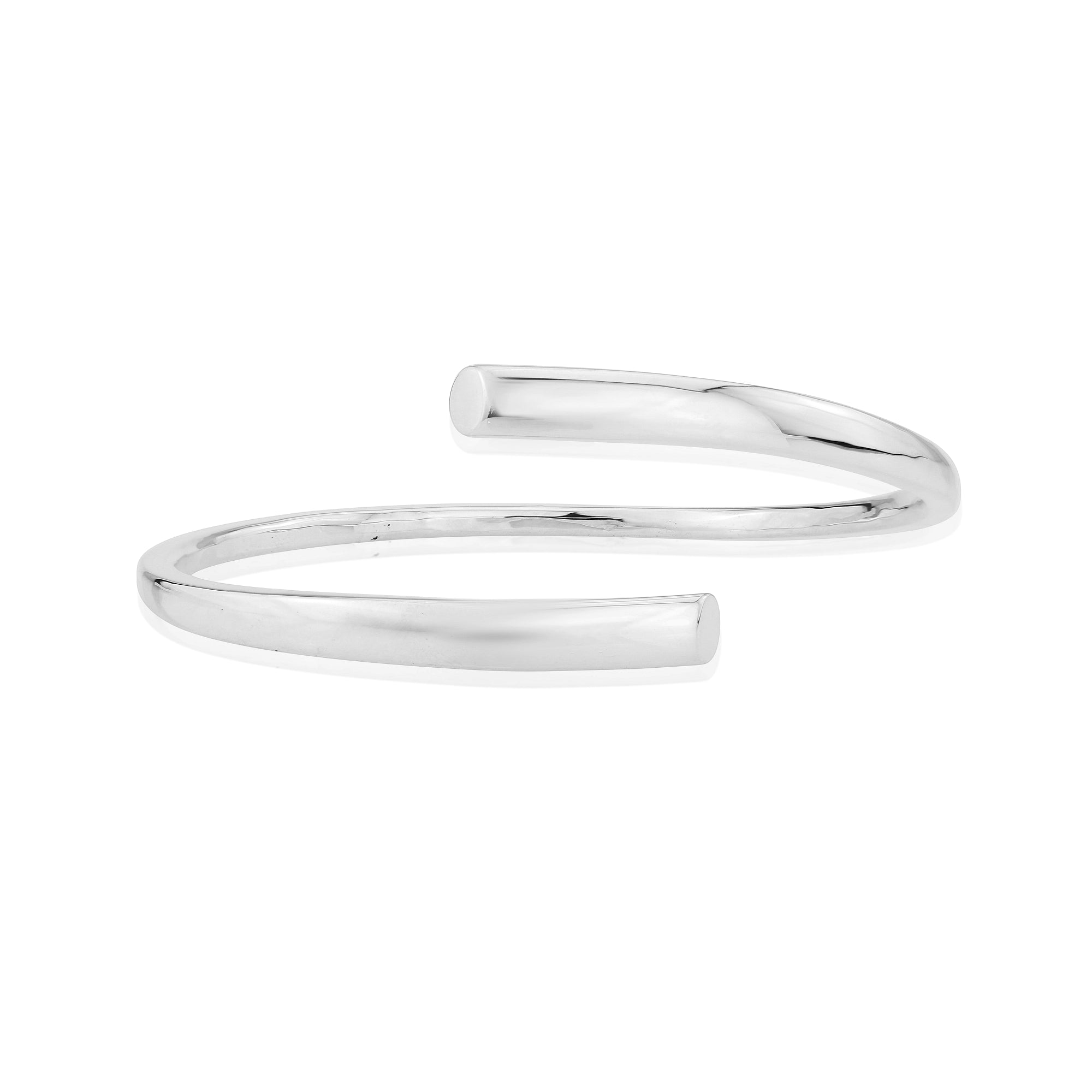Handmade Silver bangle with crossover detail
