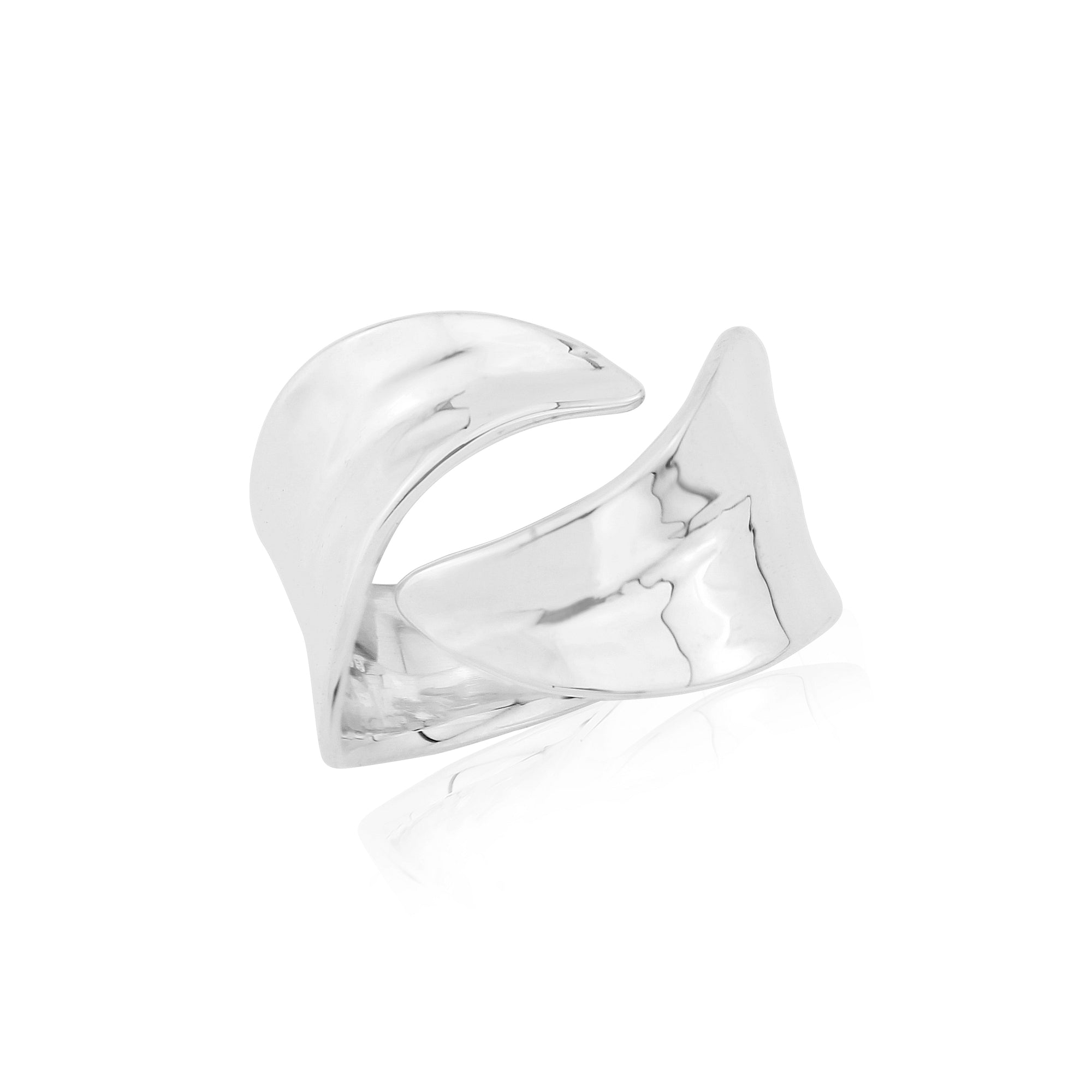 Handmade hammered silver ring