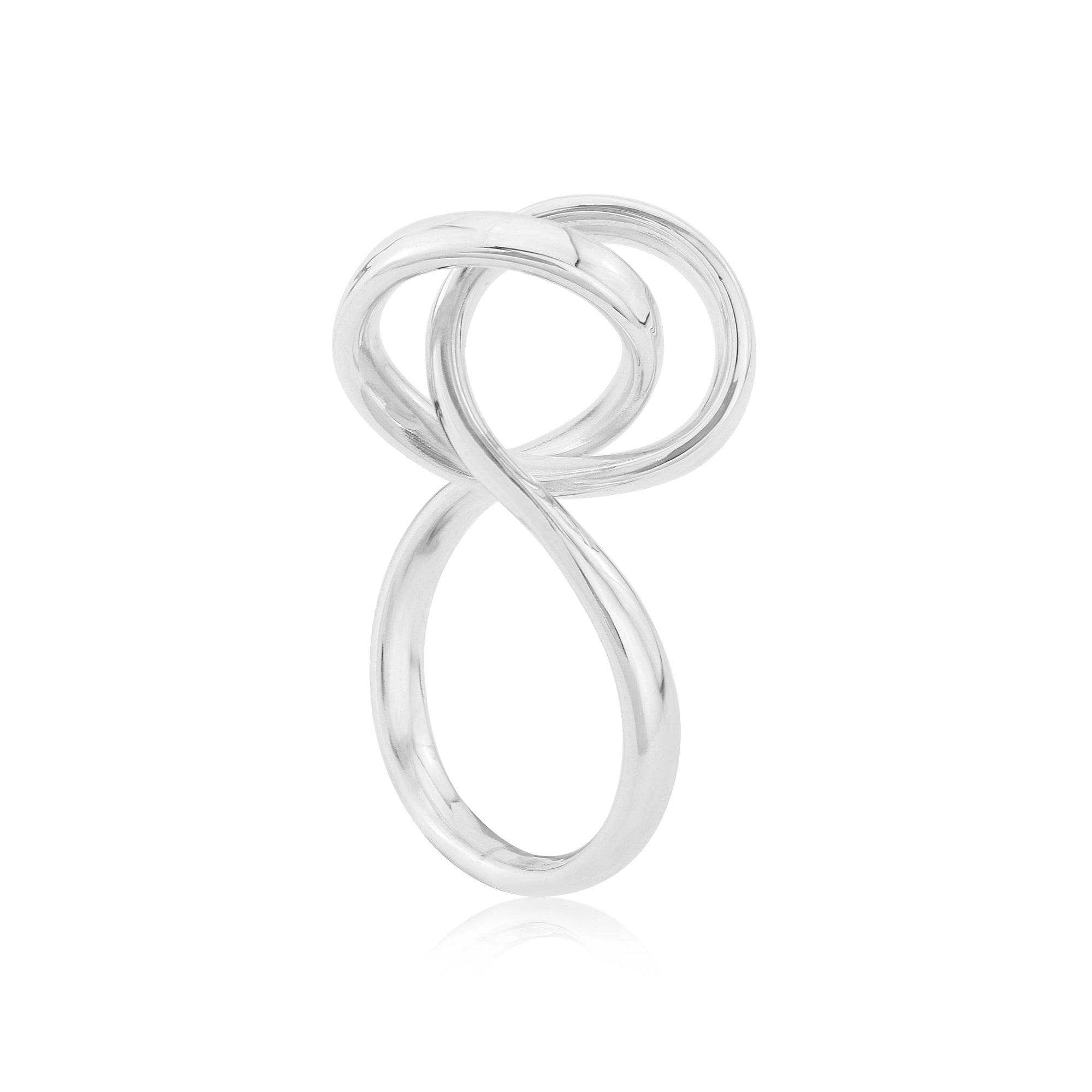 Handmade Silver Open Knot Statement Ring