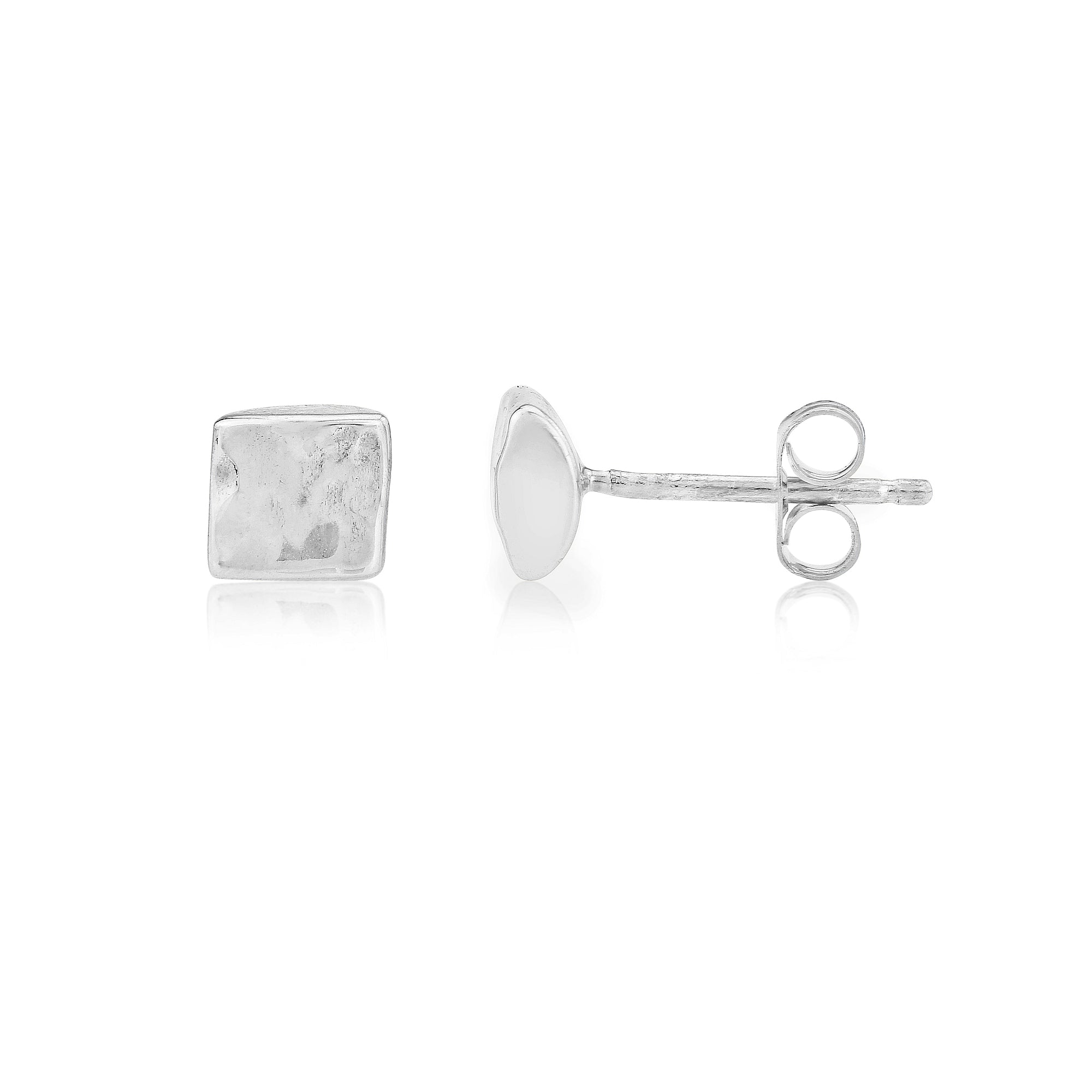 Handmade dimpled texture silver studs