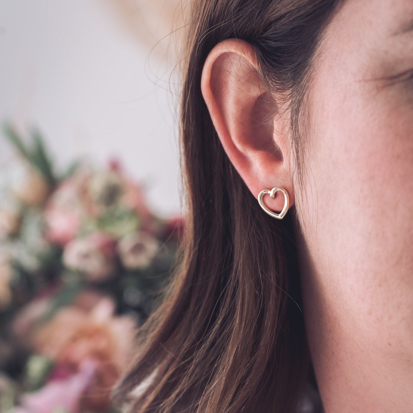 Hannah 9ct Gold Heart Stud Earrings - Earrings