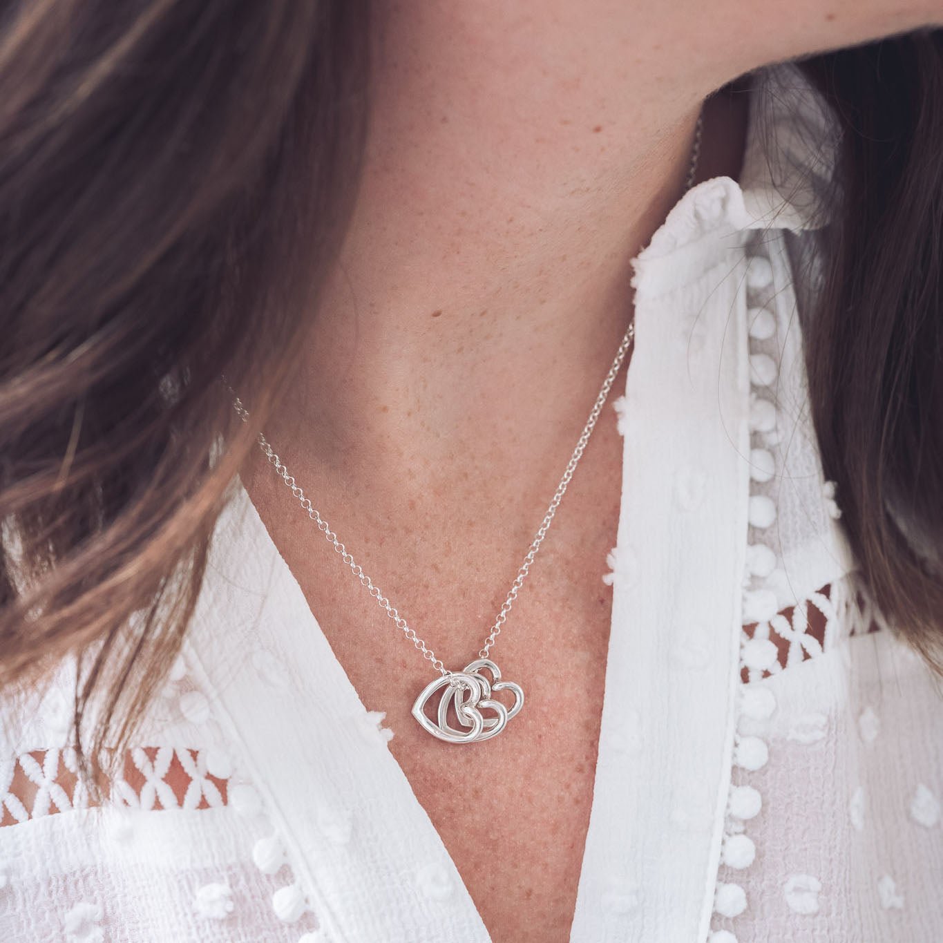 Hannah Silver Heart Pendant Necklace - Pendants