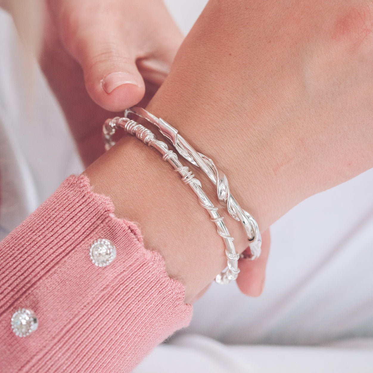 Ivy Silver Bangle - Bangles
