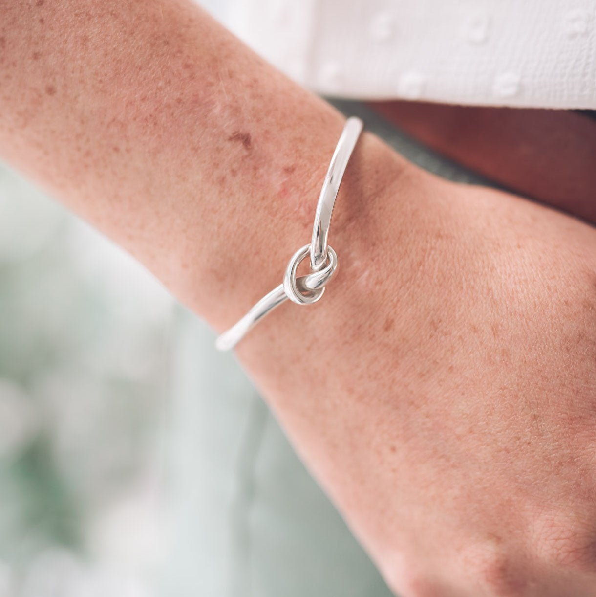 Knot Silver Cuff Bangle - Bangles