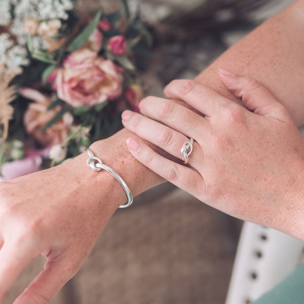 Knot Silver Cuff Bangle - Bangles