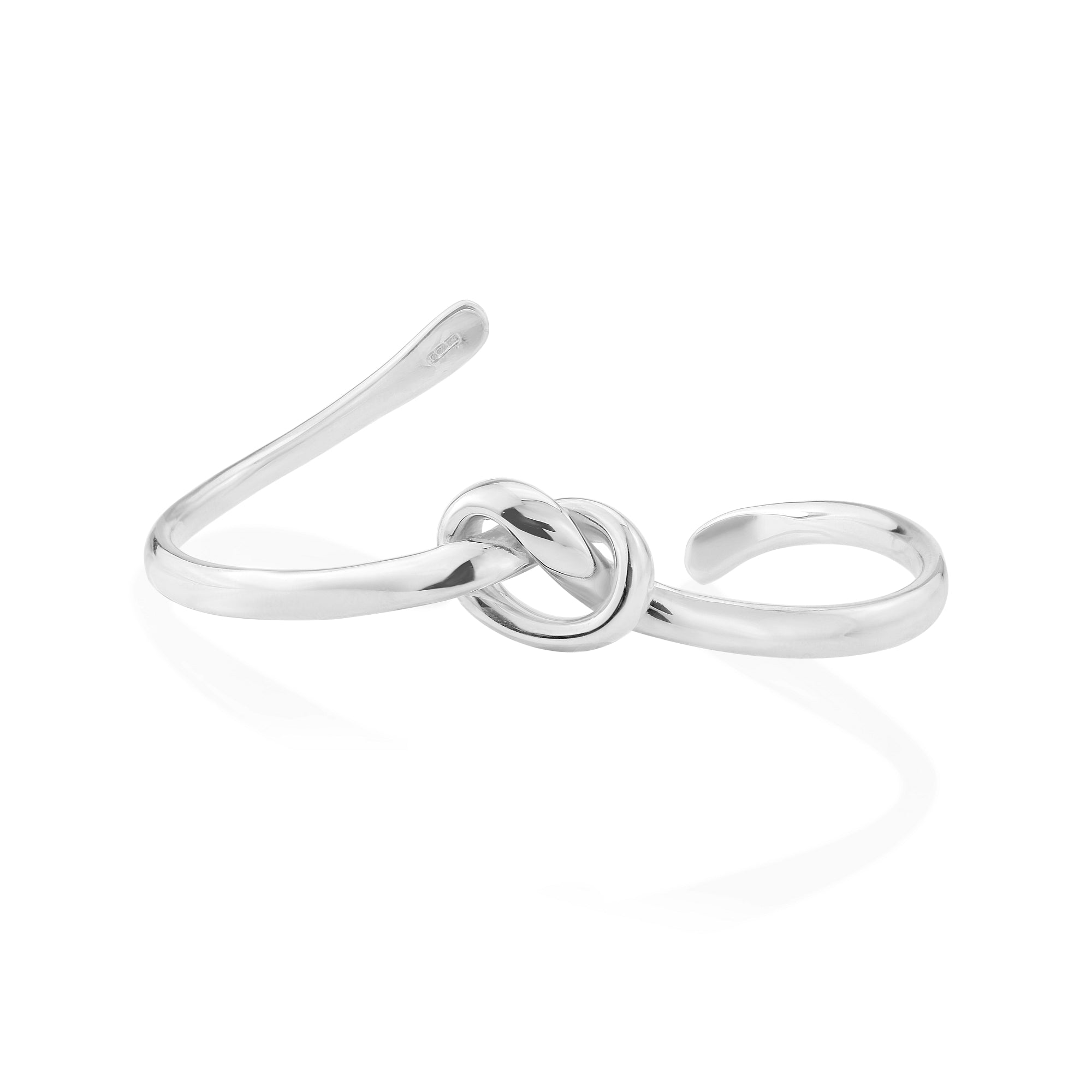 Knot Silver Cuff Bangle - Bangles