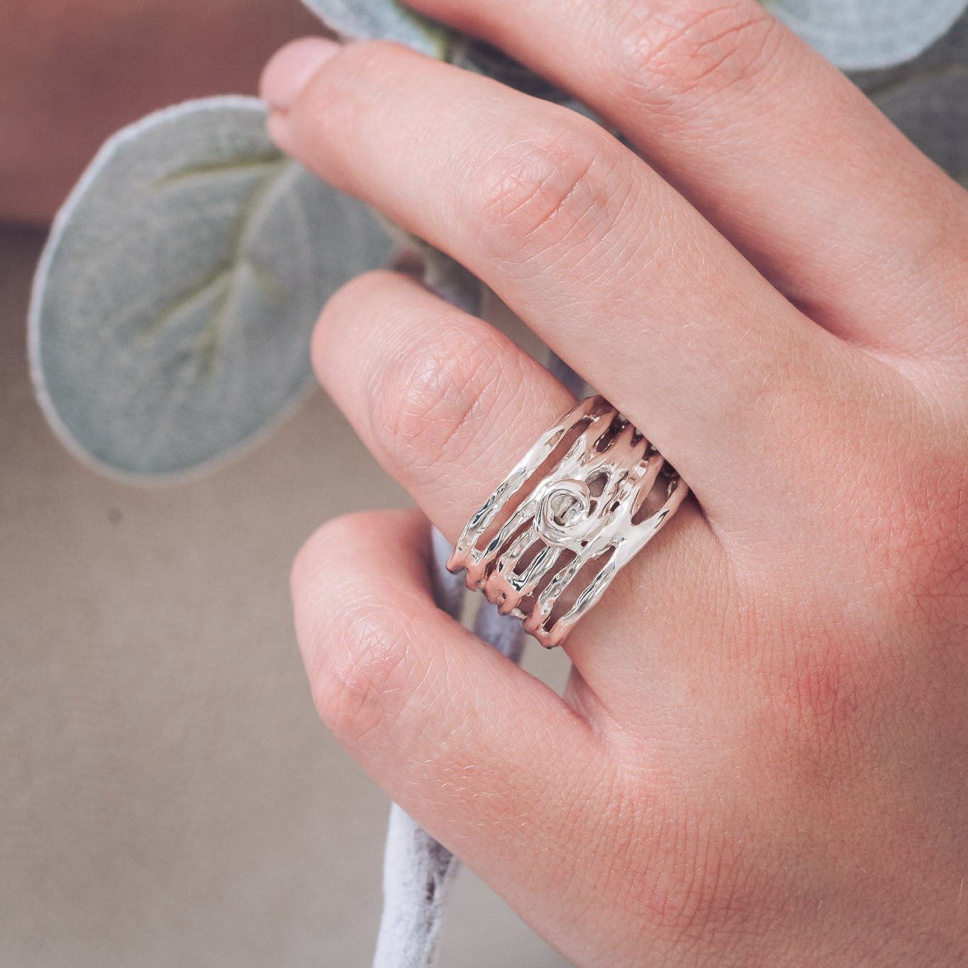 Kylie Chunky Silver Ring - Rings