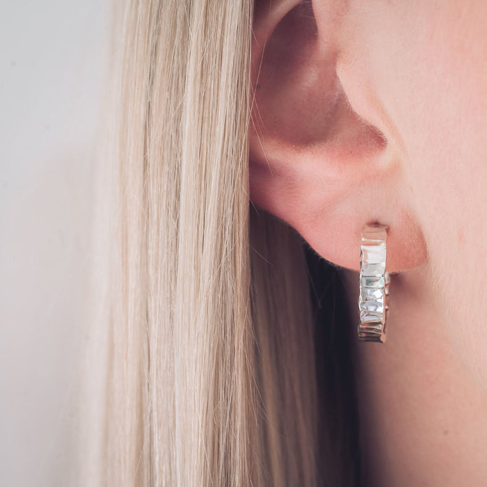 Tabby Sterling Silver Hoop Earrings main image 1