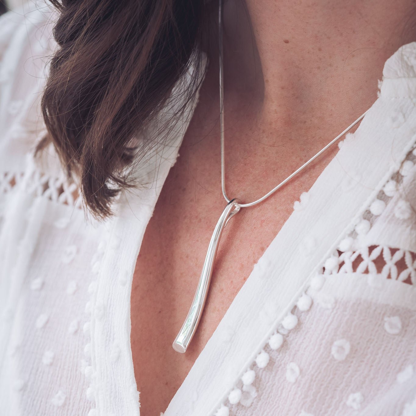 Lucy Long Silver Pendant Necklace - Pendants