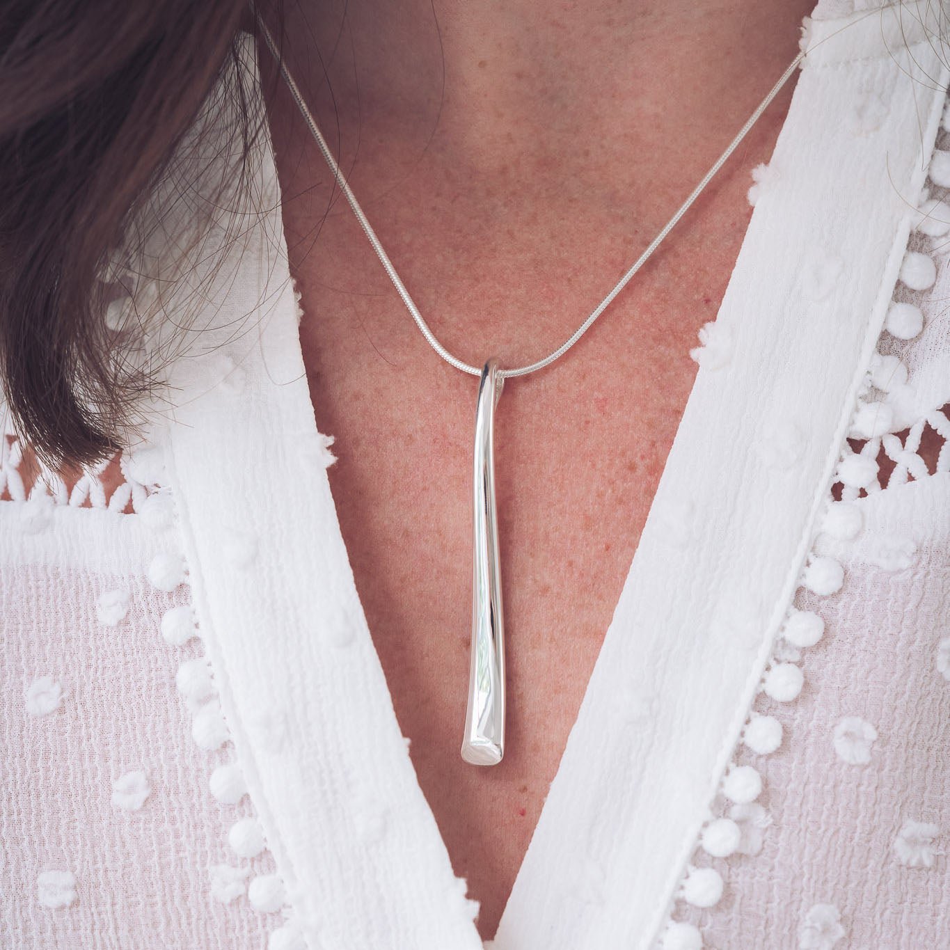 Lucy Long Silver Pendant Necklace - Pendants