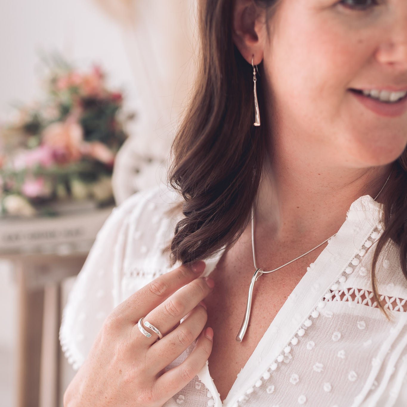 Lucy Silver Drop Earrings - Earrings