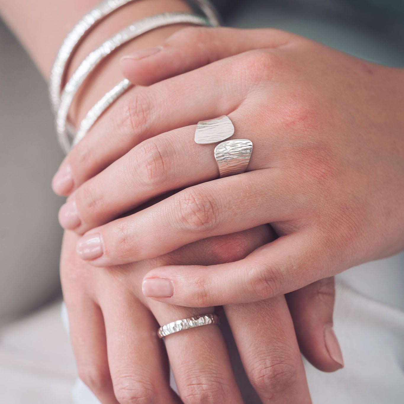 Megan EZ Hammered Silver Ring - Rings