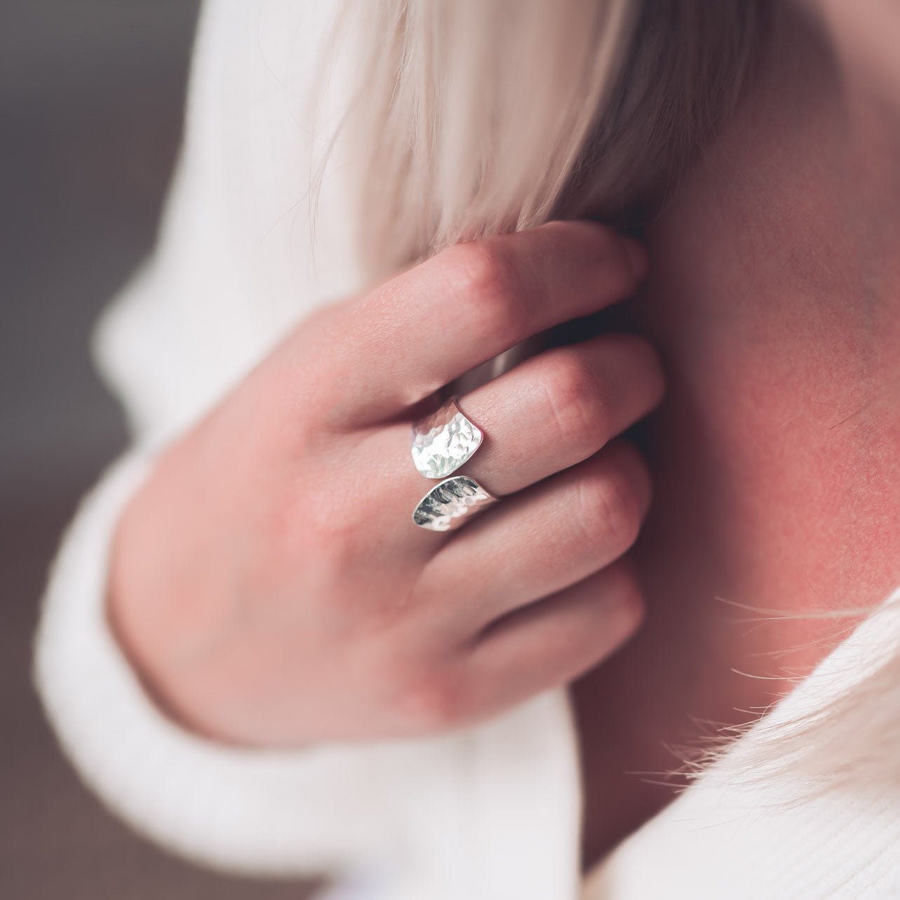 Megan Hammered Silver Ring - Rings