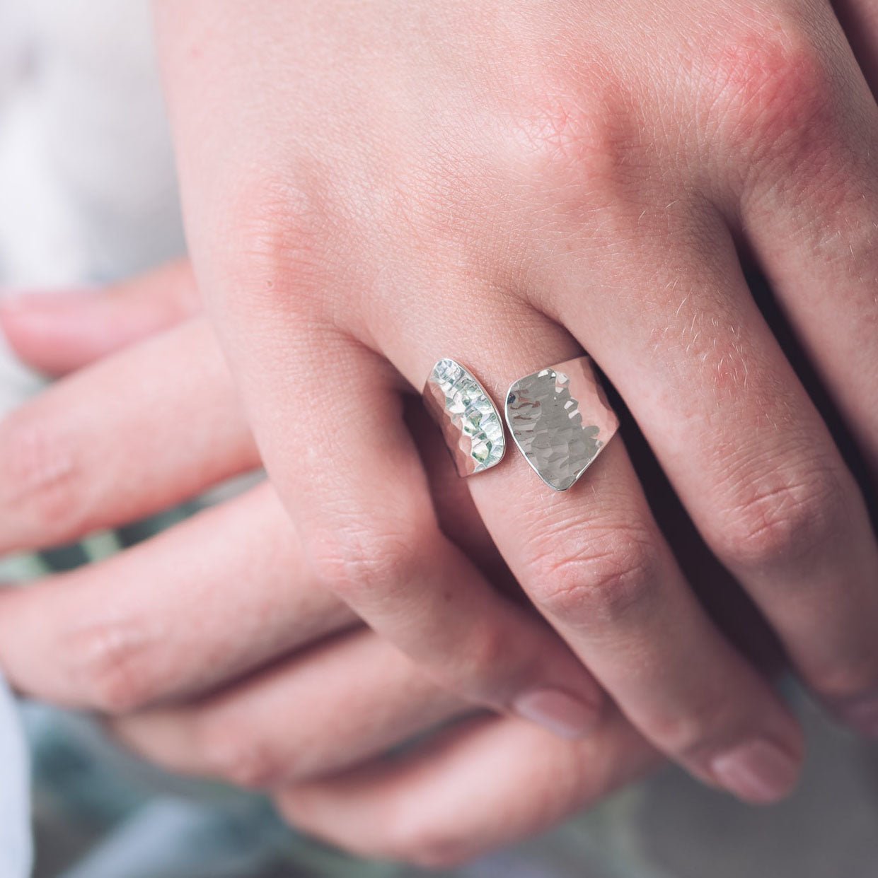 Megan Hammered Silver Ring - Rings