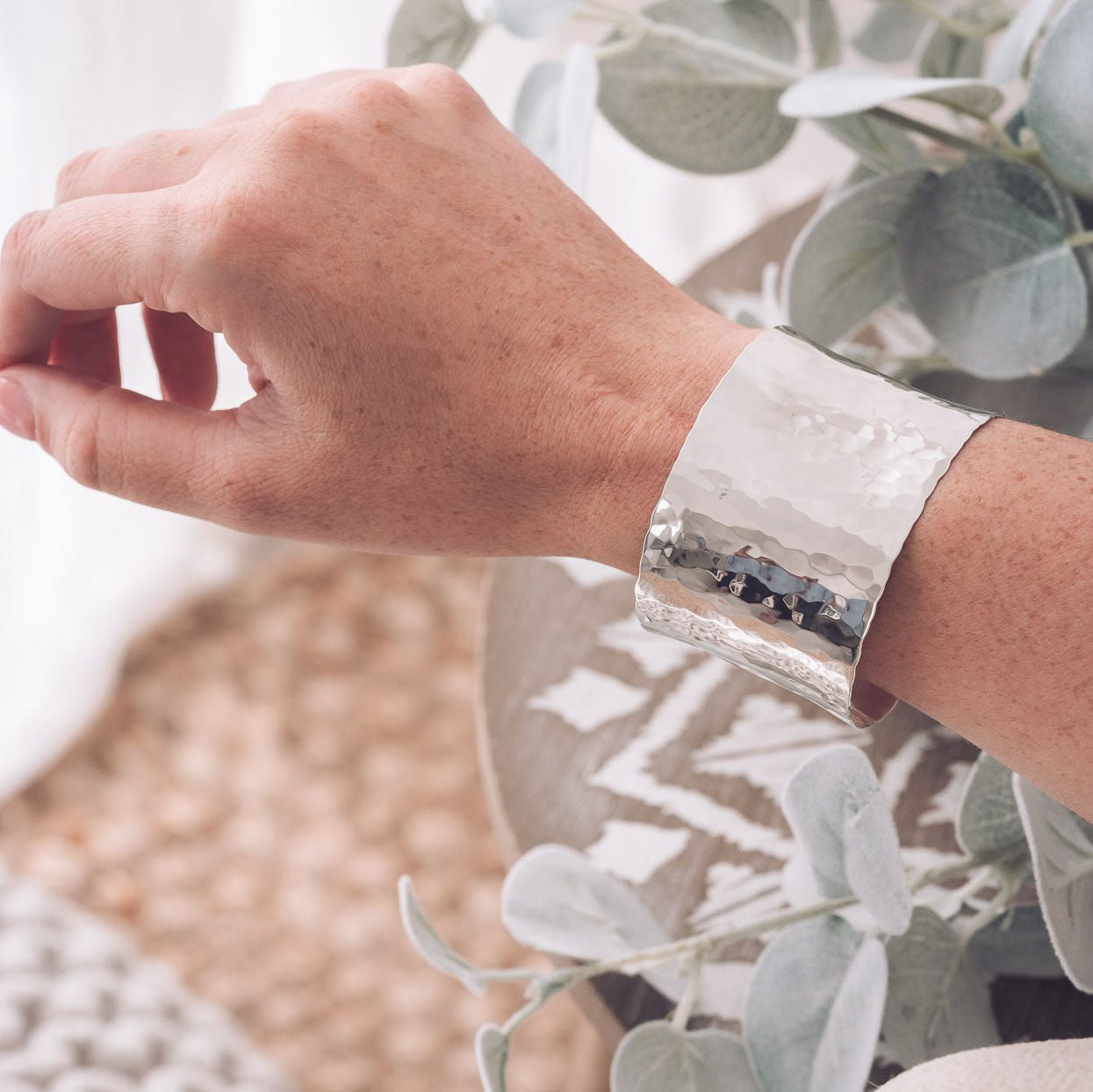 Nicole Silver Cuff Bangle - Bangles