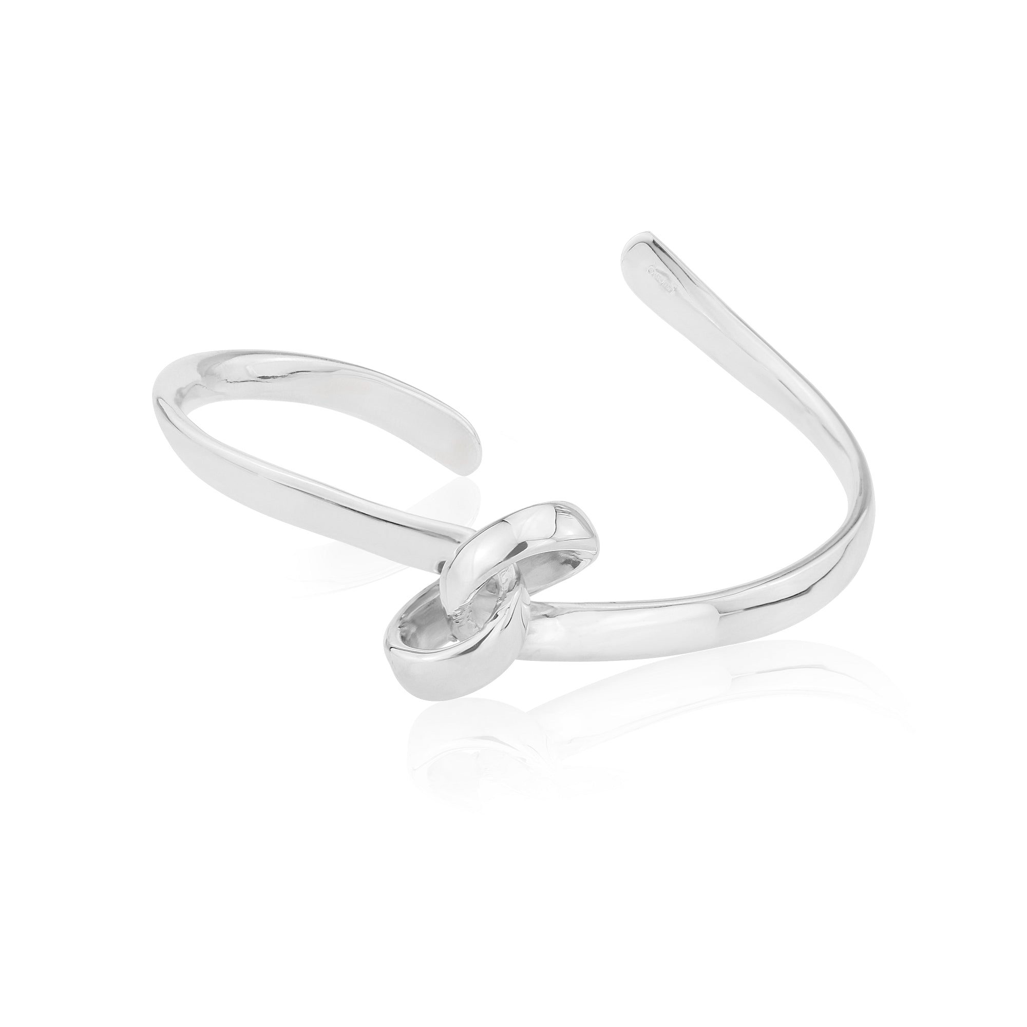 Open Knot Silver Cuff Bangle - Bangles