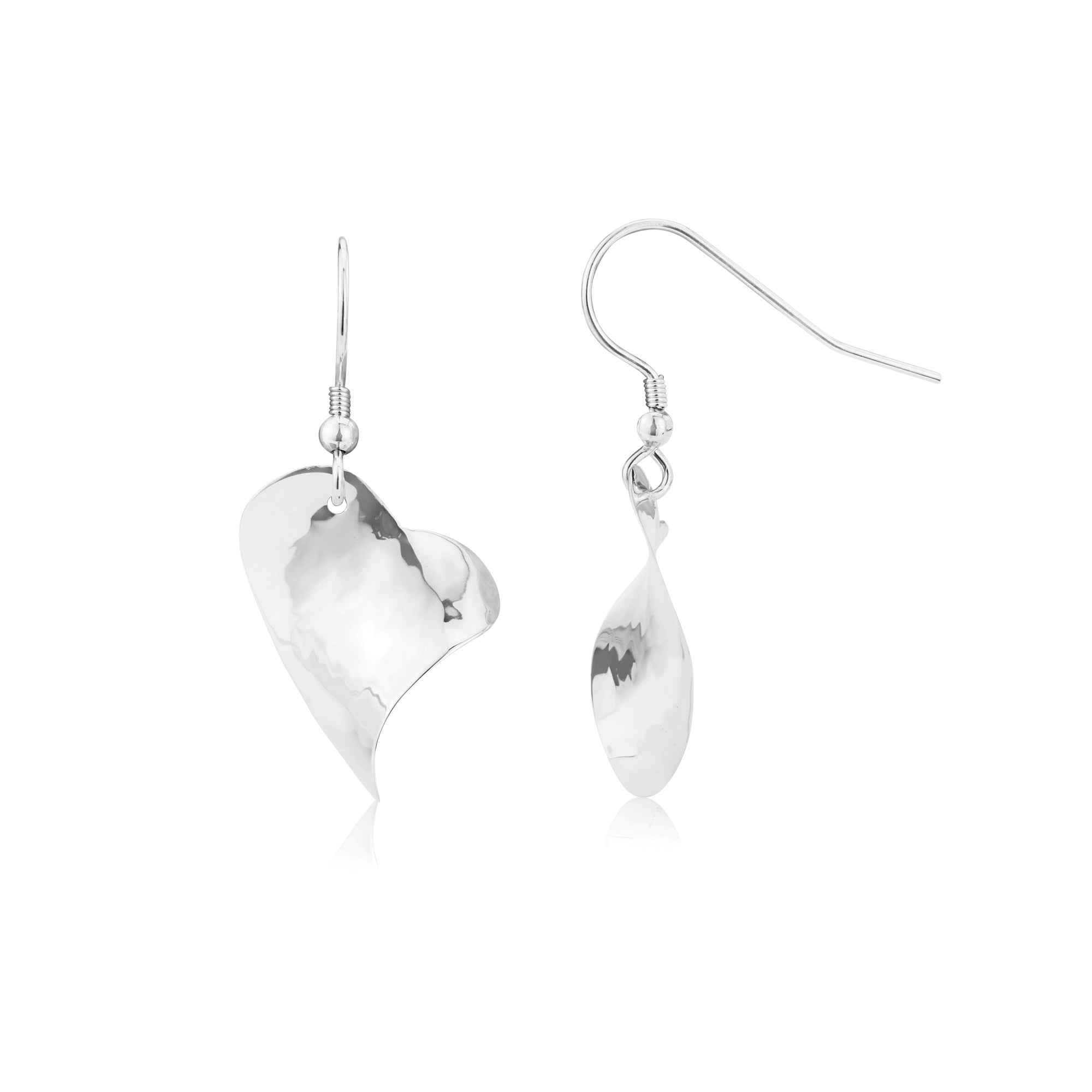 Rose Silver Heart Earrings - Earrings