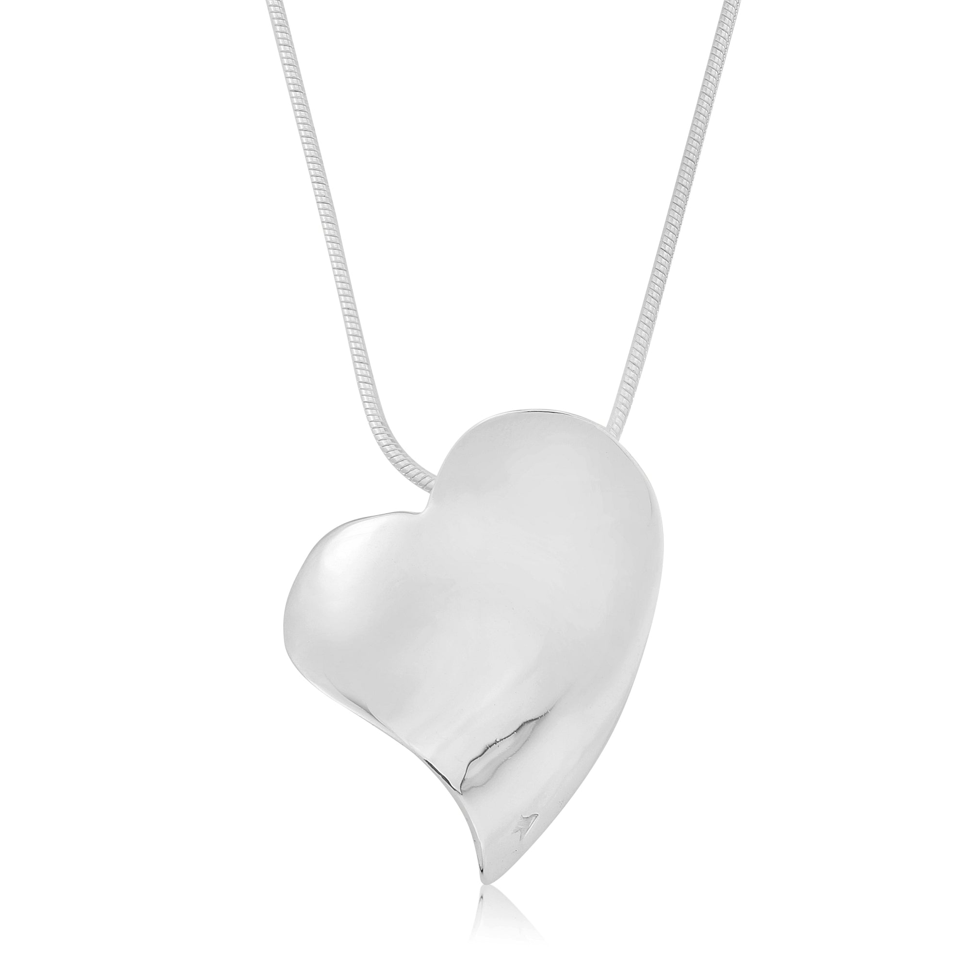 Rose Silver Heart Pendant Necklace - Pendants