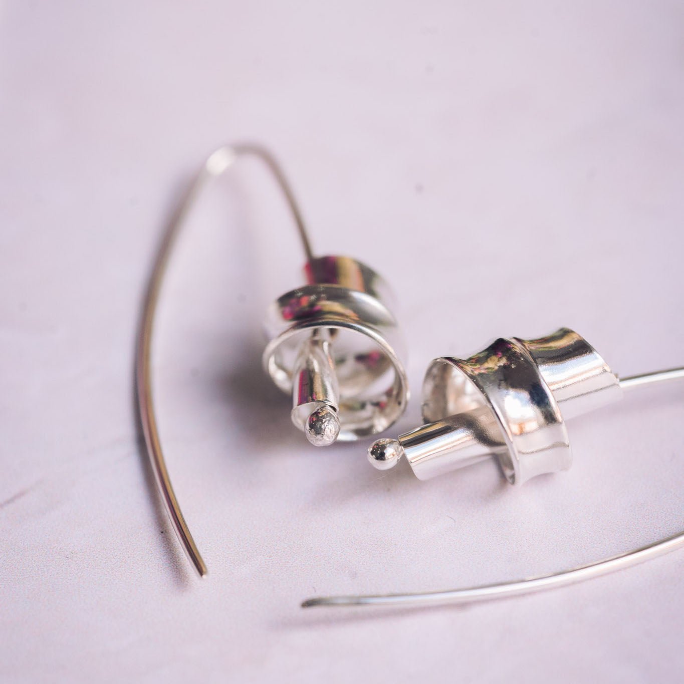 Sarah Ribbon Silver Earrings - Earrings