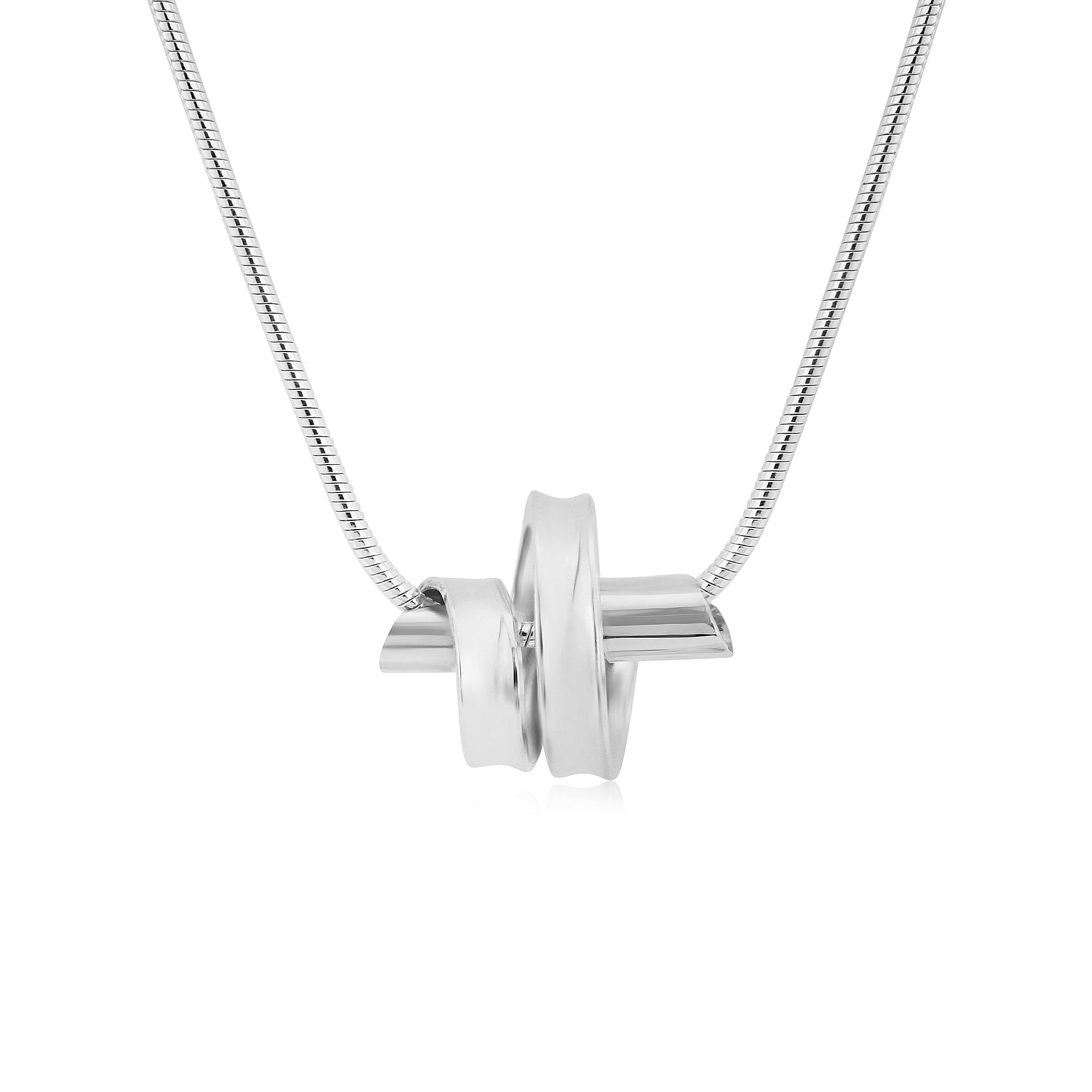 Sarah Ribbon Silver Pendant Necklace - Pendants
