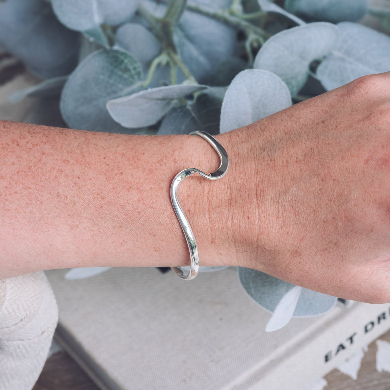 Serpentine Silver Cuff Bangle - Bangles
