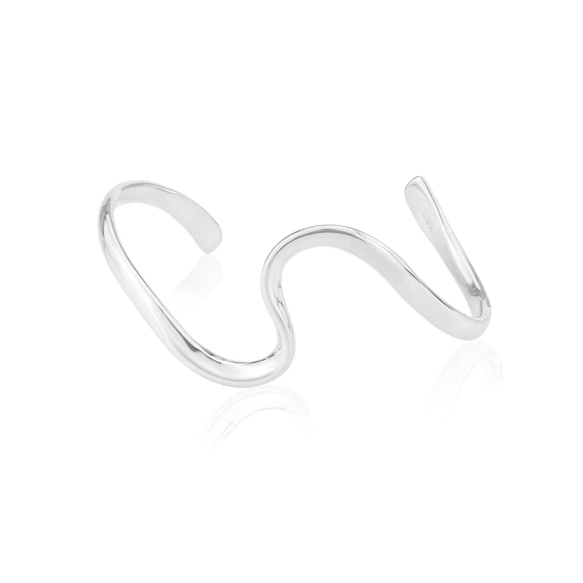 Serpentine Silver Cuff Bangle - Bangles