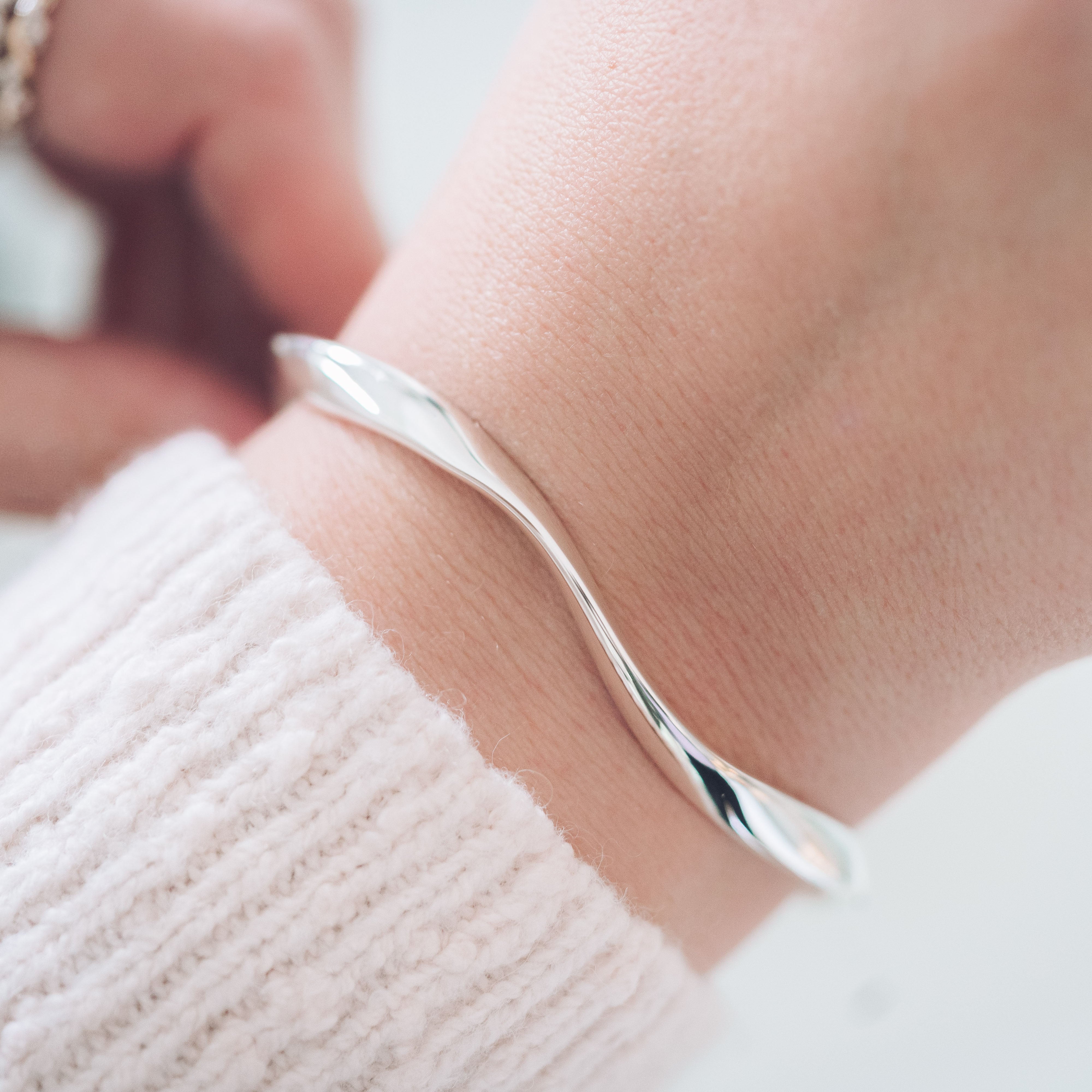Handmade twisted Silver Cuff bracelet