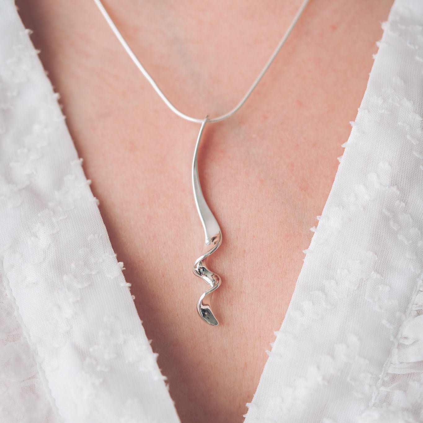Sophia Long Silver Pendant Necklace - Pendants