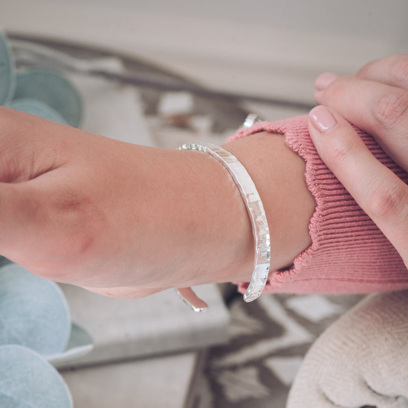 Tabby Silver Cuff Bangle - Bangles
