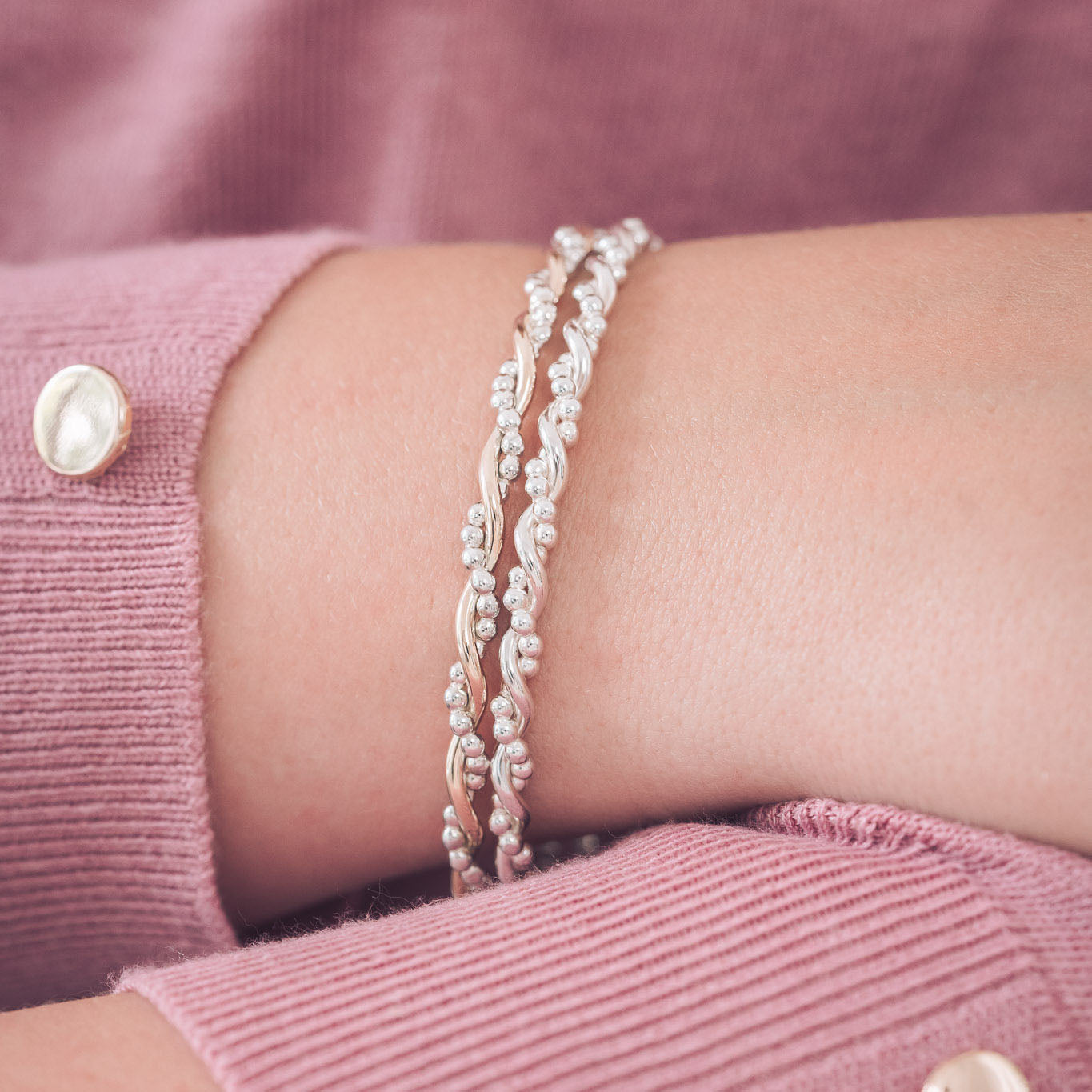 gold and silver beaded bracelet